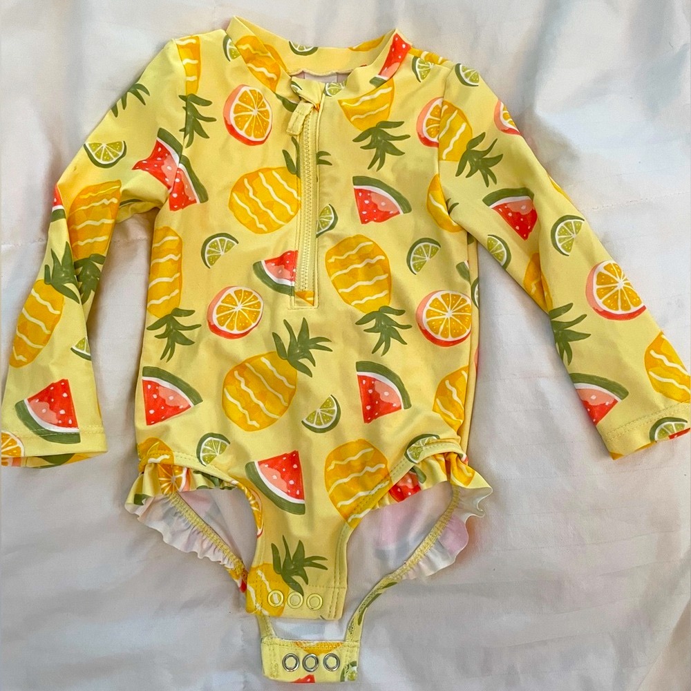 🍍YELLOW Swimsuit long sleeve suit 12 month